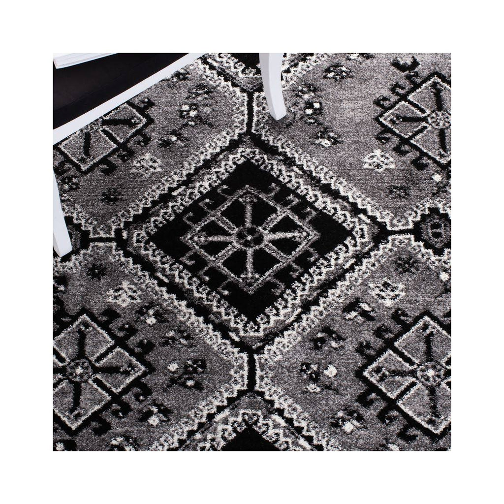 Grey / Black Vintage Rug P5558