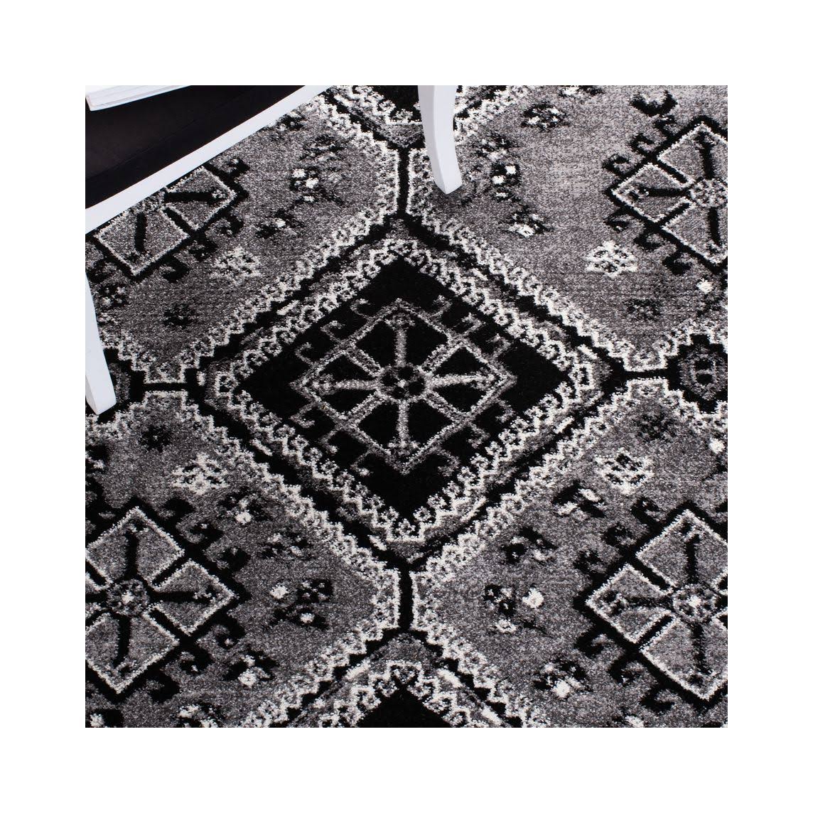 Grey / Black Vintage Rug P5558