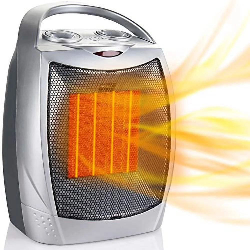 Silver Ceramic Electric Space Heater 1500W A4421