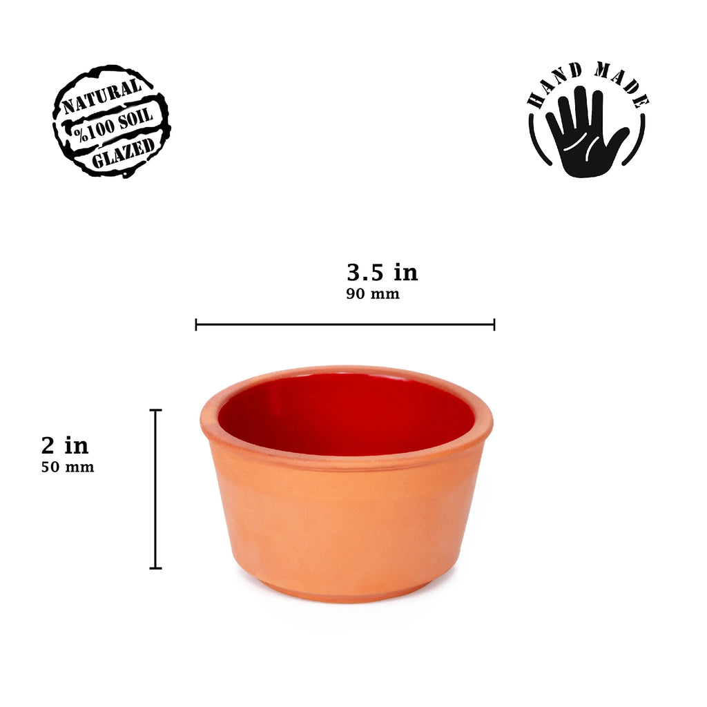 Set of 6 Terracotta Clay Serving Bowls N840129