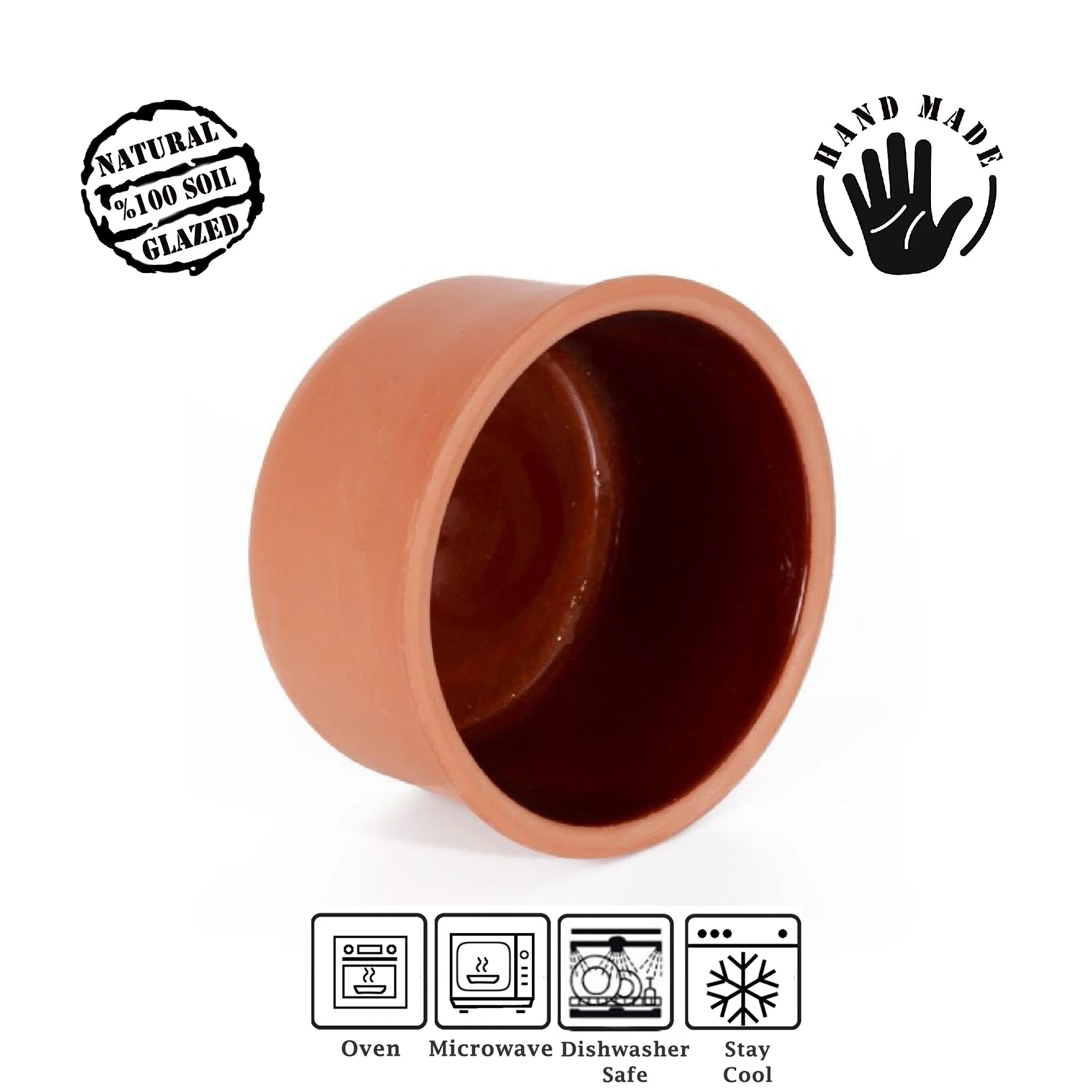 Set of 6 Terracotta Clay Serving Bowls N840129