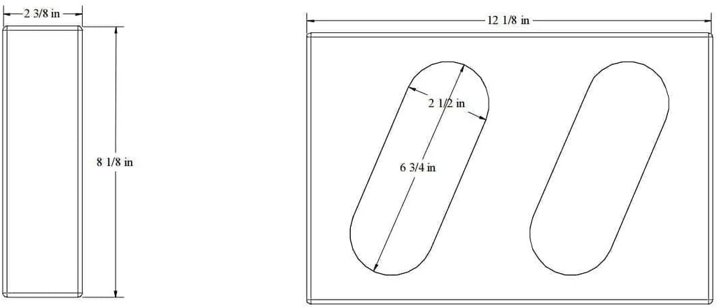 Triple Oval Slanted Steel Light Box (1 pair) Q351384