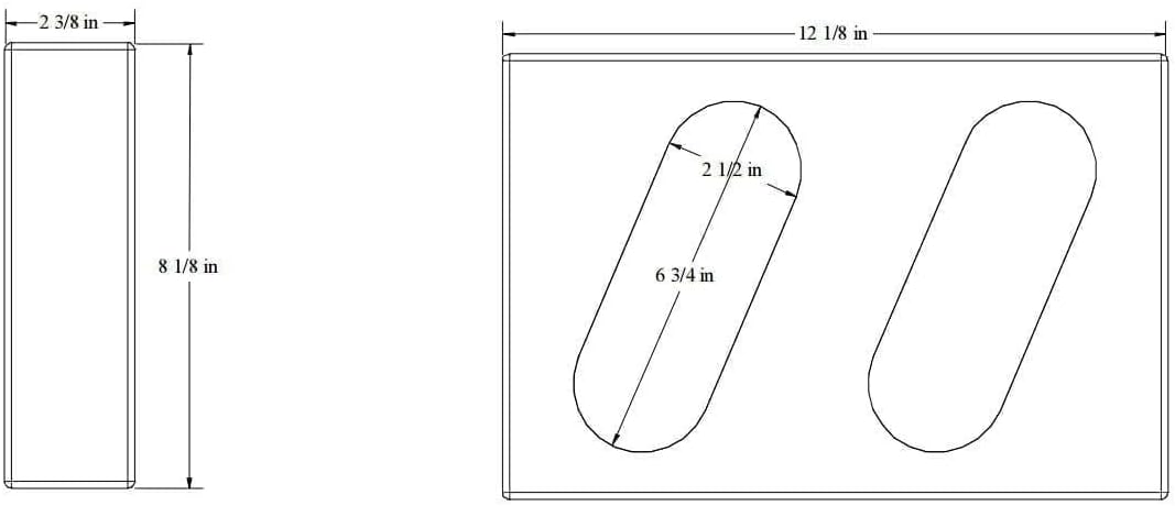Triple Oval Slanted Steel Light Box (1 pair) Q351384
