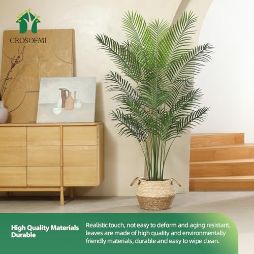Artificial Areca Palm Plant 6Feet Fake Tropical Palm Tree in Pot W1625