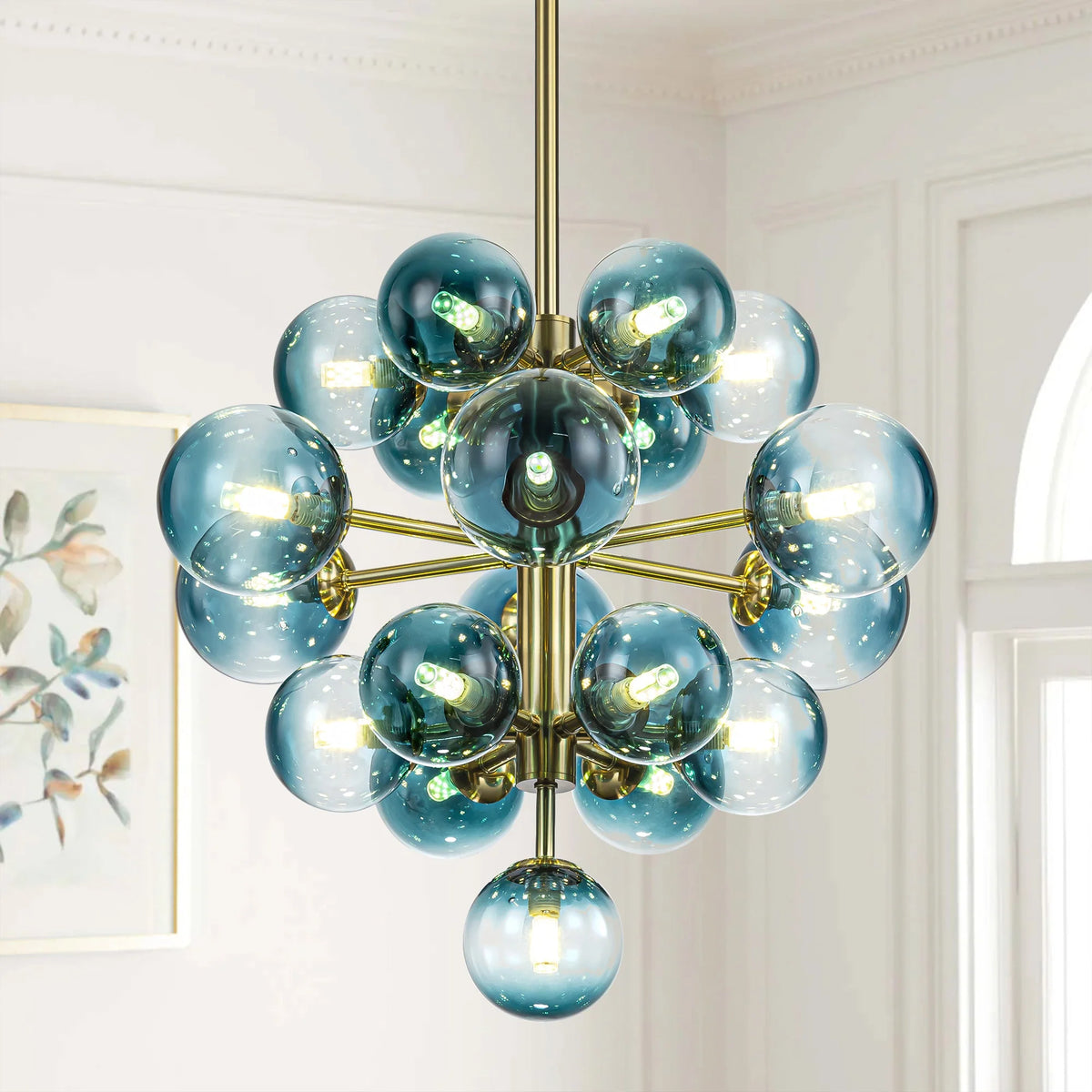 Dimmable Tiered Glass Globes Chandelier P110