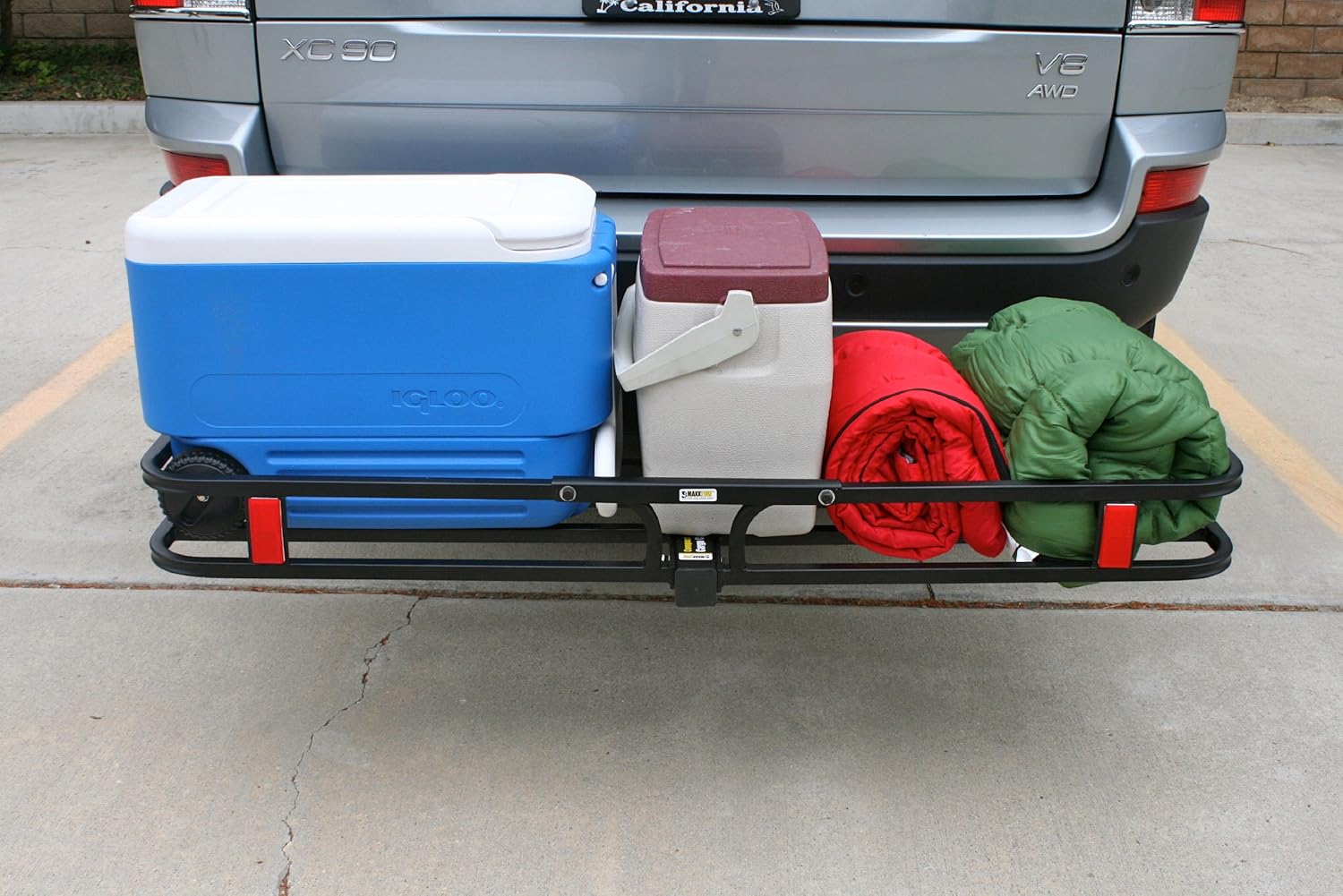 Steel Hitch Cargo Carrier with High Side Rails, 500-lb Load Capacity, Black O11643