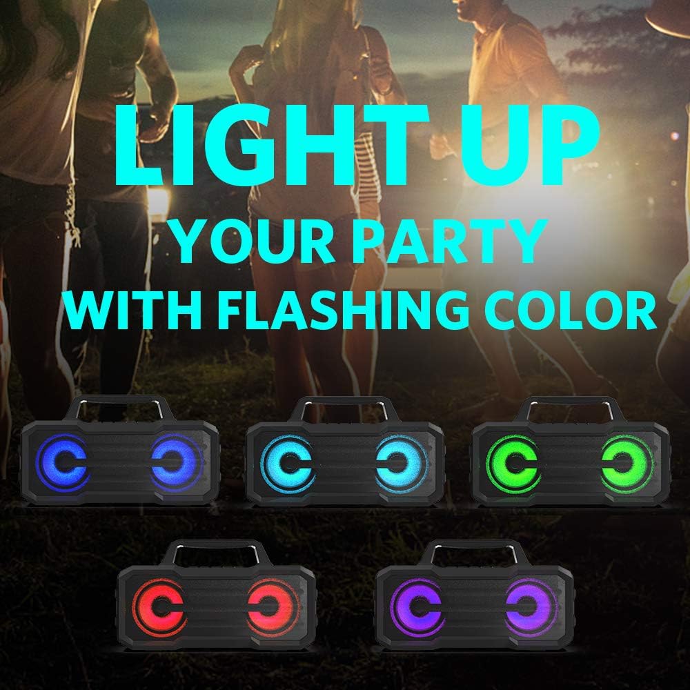 IPX6 Waterproof Portable Wireless Speaker with Built-in Microphone Y514663
