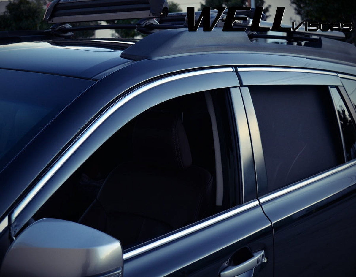 Side Window Visors Rain Guards with Chrome Trim S5136