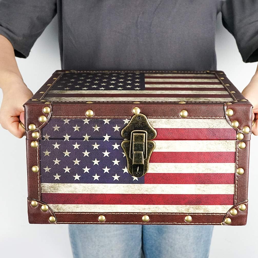 Large Vintage Wooden Storage Trunk I4515