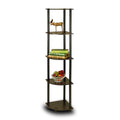5-Tier Corner Display Shelf Bookcase in Espresso Black O546