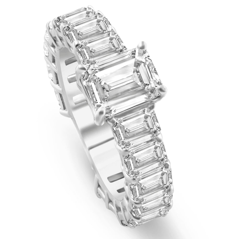 Emerald Cut Diamond Engagement Ring 14k Gold Lab Grown T4576