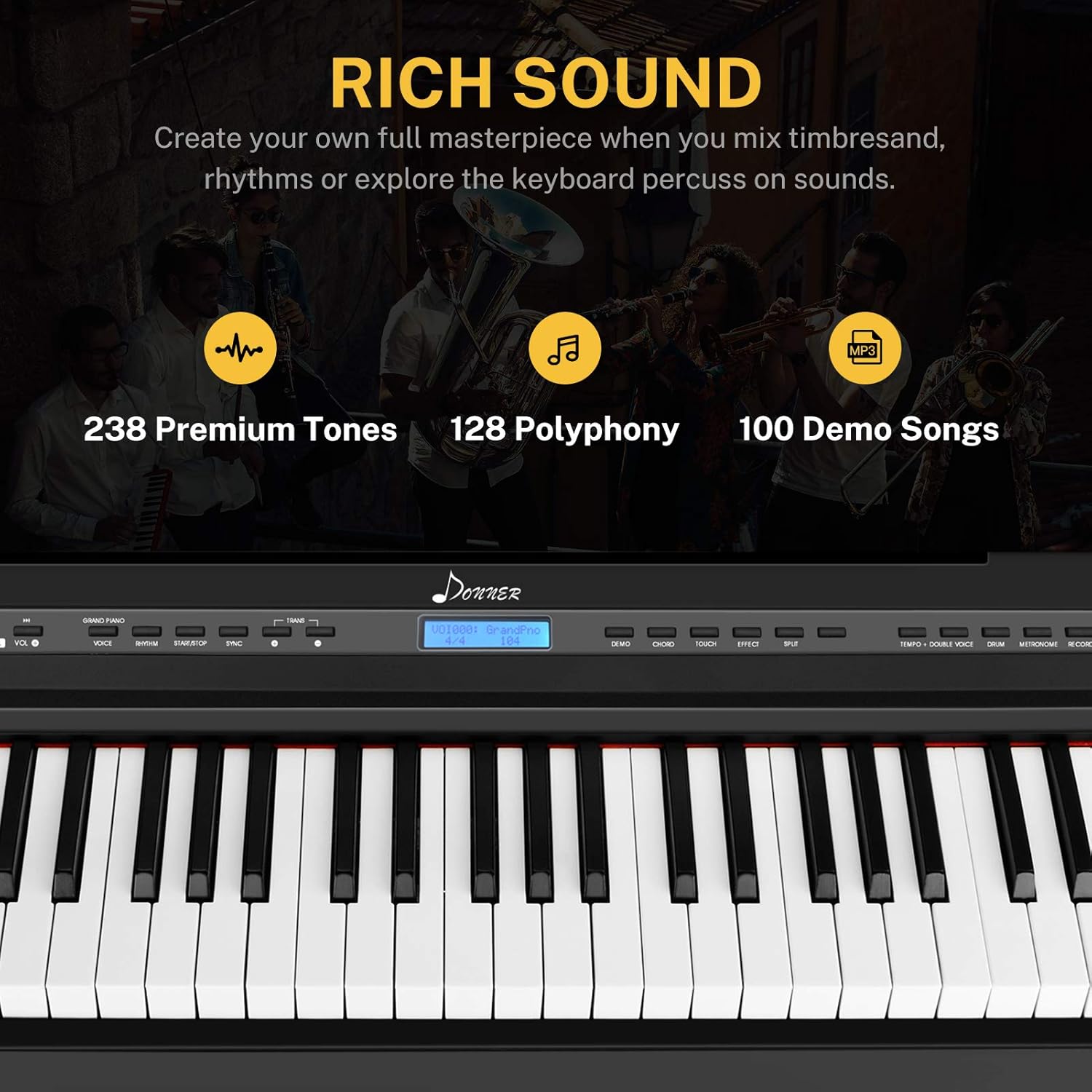 88 Key Full Size Weighted Digital Piano with Sustain Pedal R730