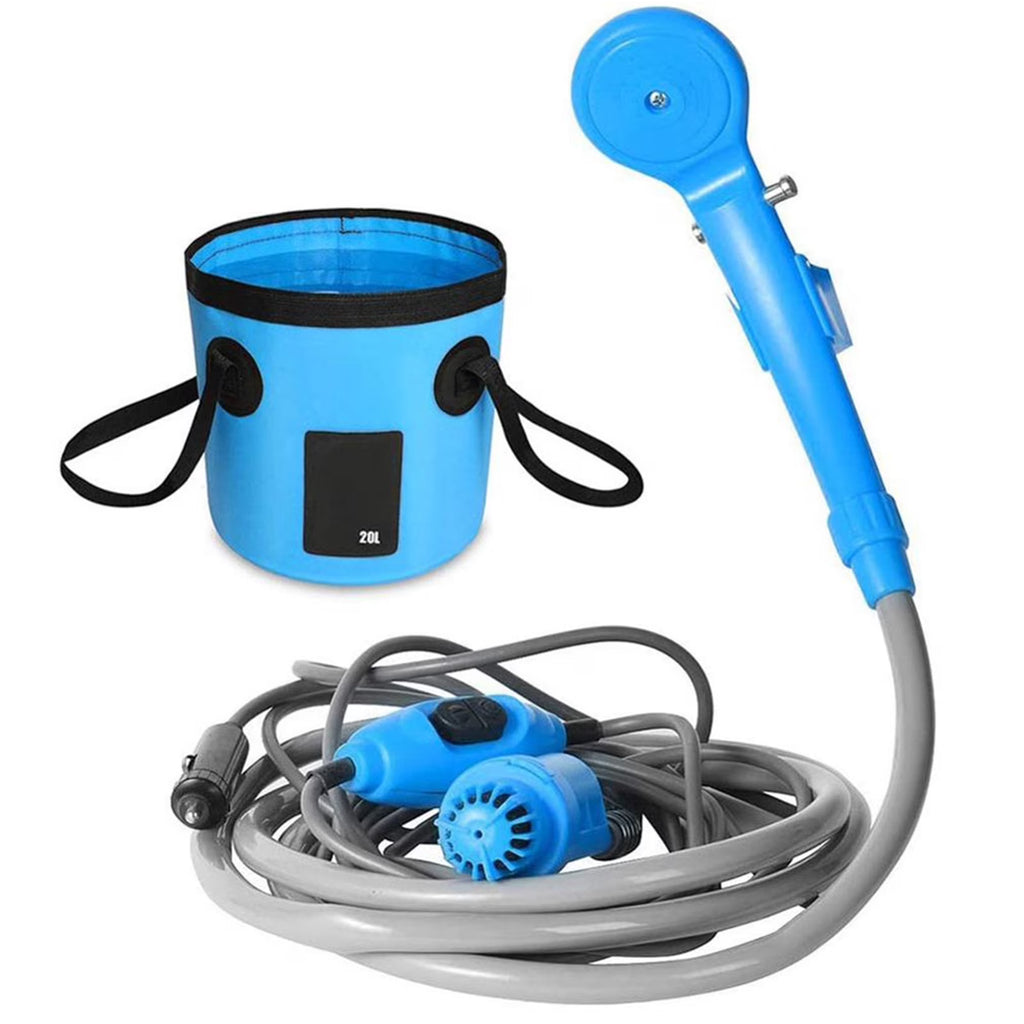 Portable Camping Shower Pump with 20L Collapsible Bucket K6339