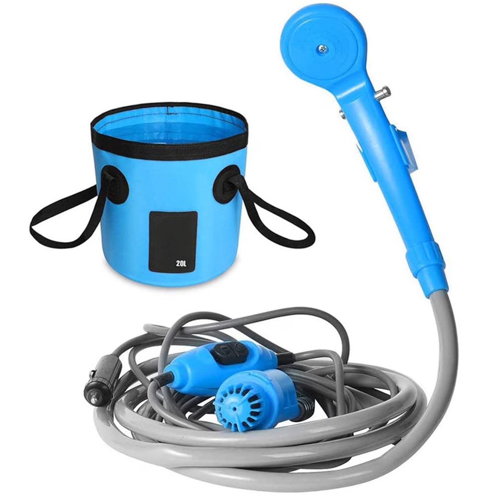 Portable Camping Shower Pump with 20L Collapsible Bucket K6339
