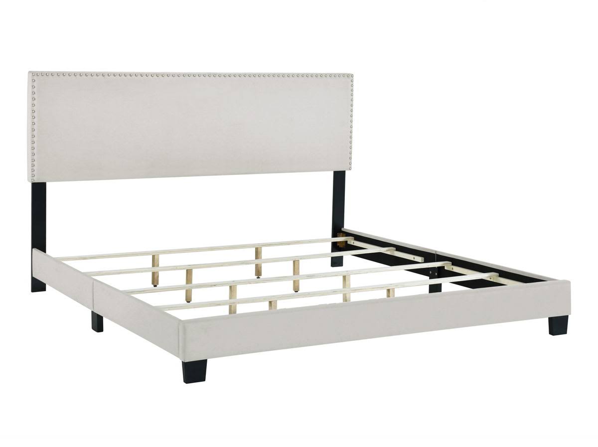 Queen Nail Trim Bed - Fog Gray B84932