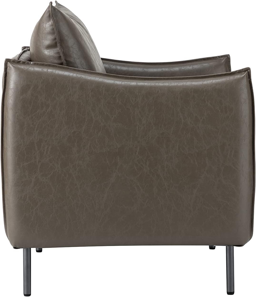 Grey Faux Leather Armchair Set Of 2 with Moveable Cushion X40583