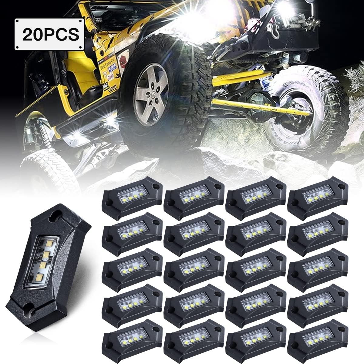 12Pods White LED Rock Lights B58353