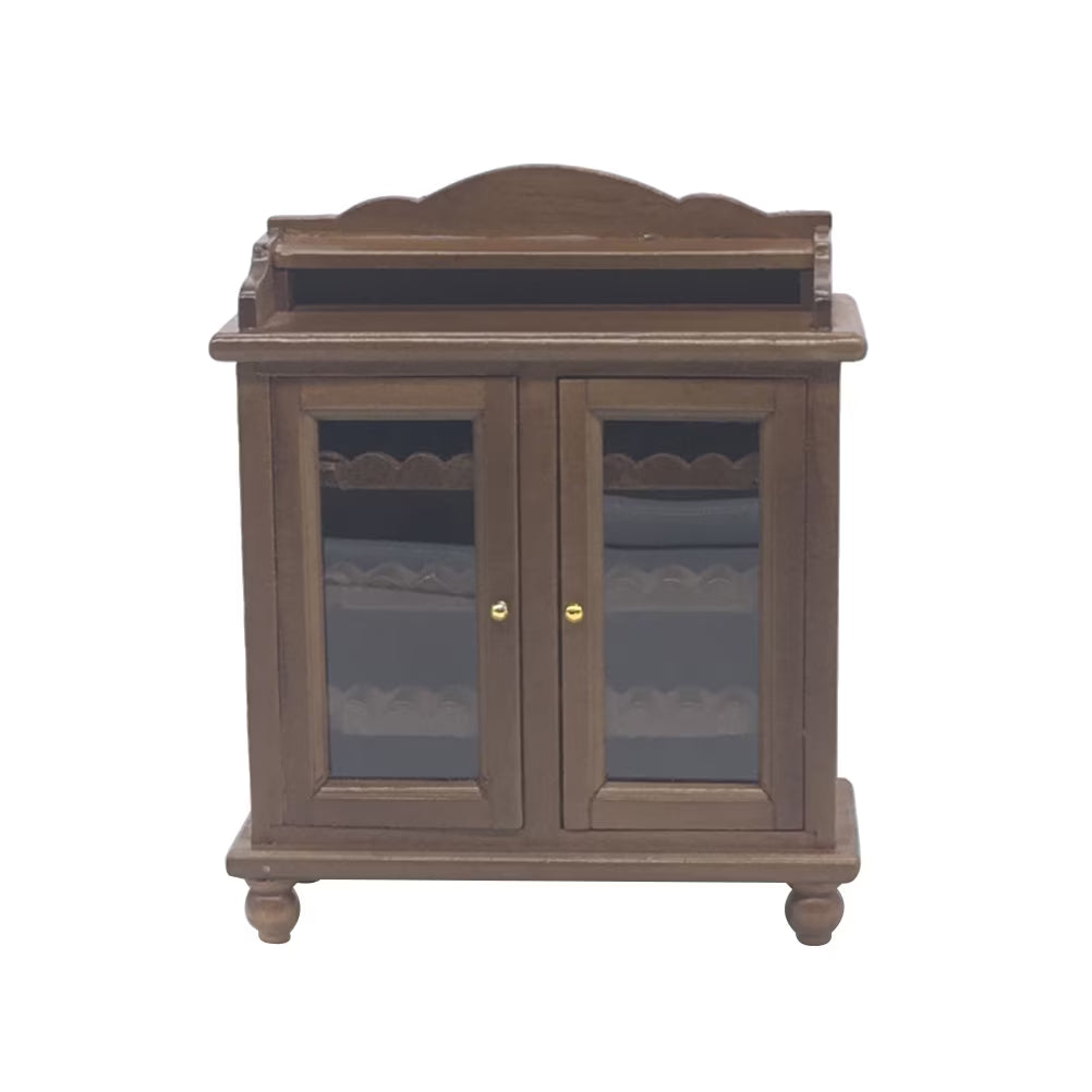 Walnut Color Mini Wooden Wine Cabinet Model J2777