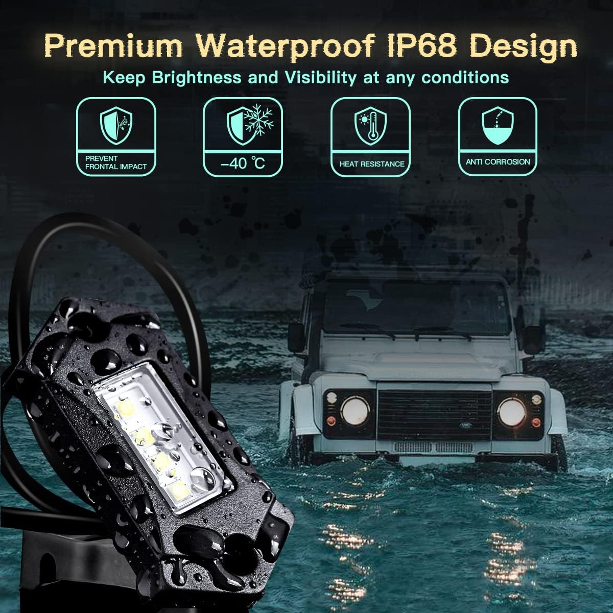 12Pods White LED Rock Lights B58353