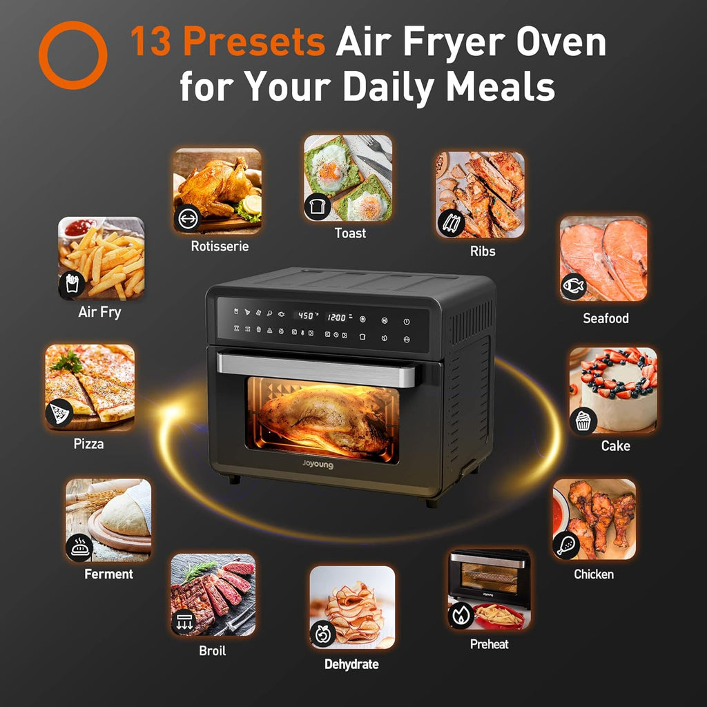 Black 28Qt Convection Air Fryer Toaster Oven J901897