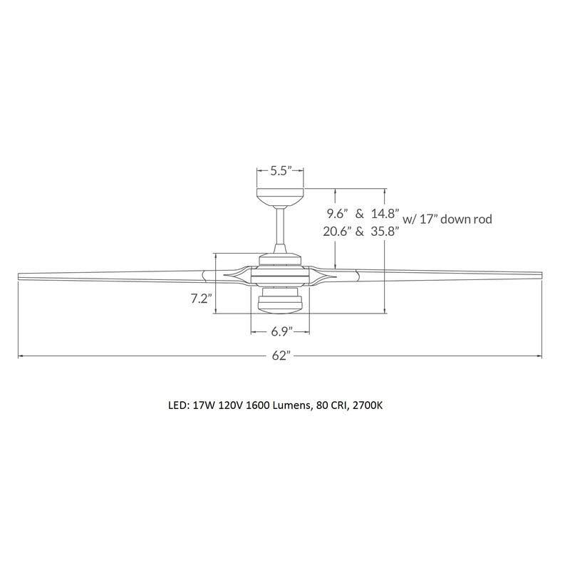 Torsion 62x22 Ceiling Fan N9562