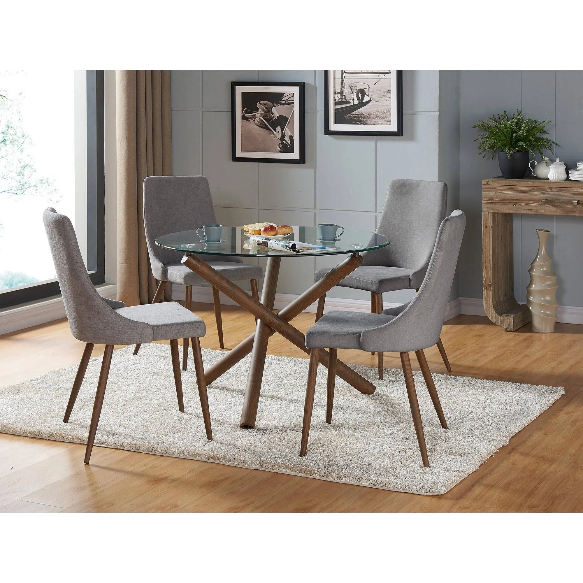 Set of 2 Brown Grey Dining Chair A523232