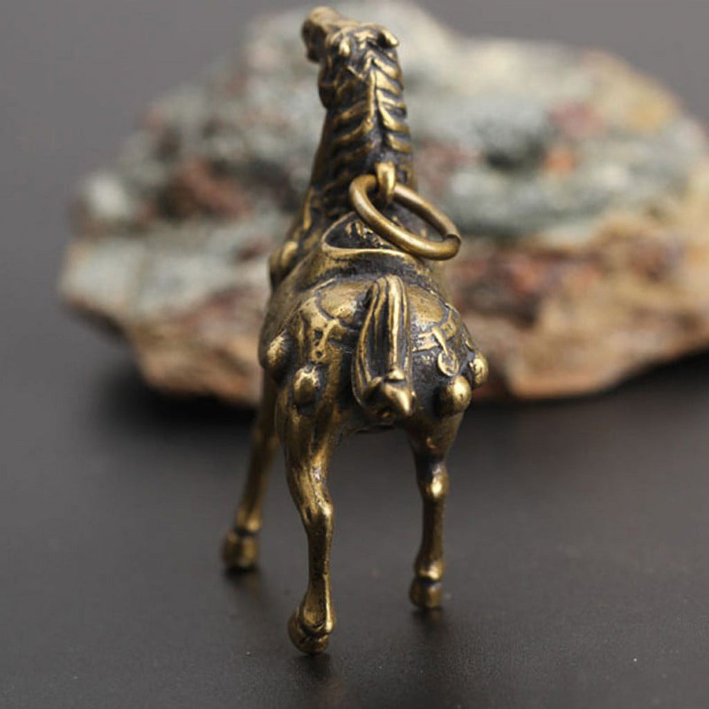 Copper Race Horse Miniature Figurines Ornament Decorations E406