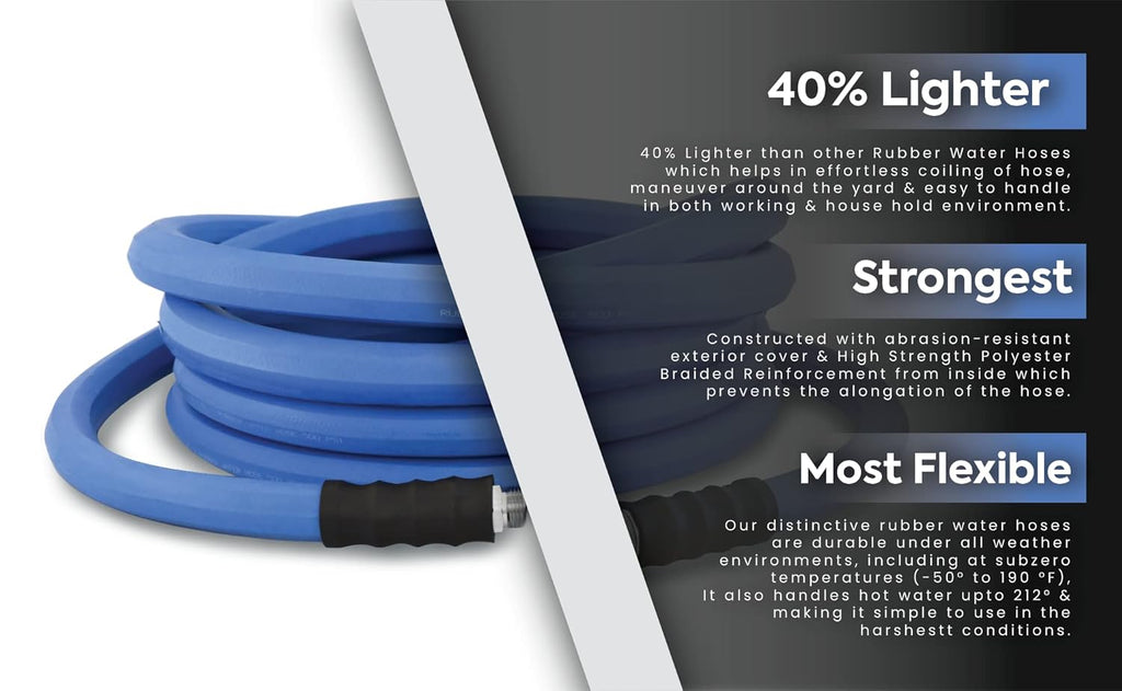 1" x 100' 100% Rubber Garden Hose, 500 PSI U67079