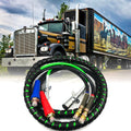 15Ft 3 in 1 ABS & Air Power Line Hose Wrap 7 Way Electrical Cable Assembly with Handle Grip T8729