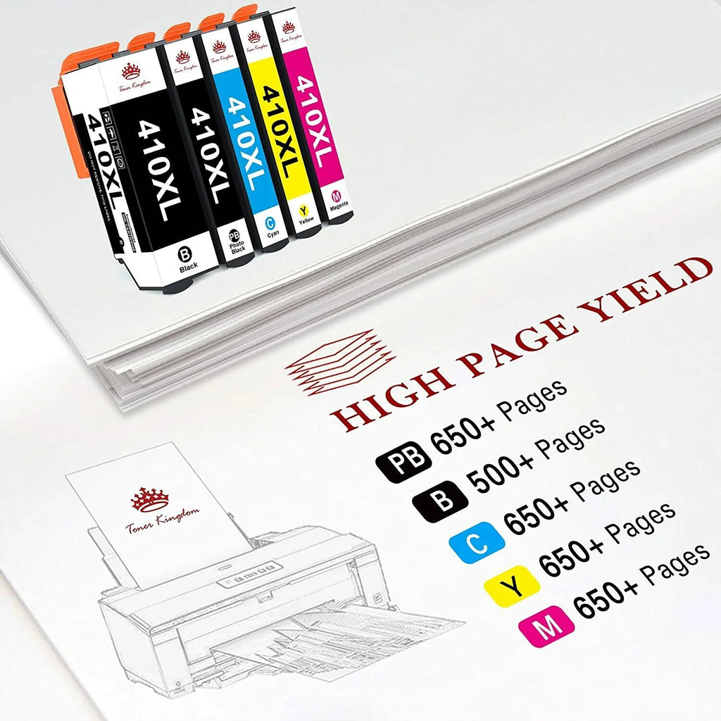 410 Ink Cartridges High Yield 5-Pack for Epson Printer M346