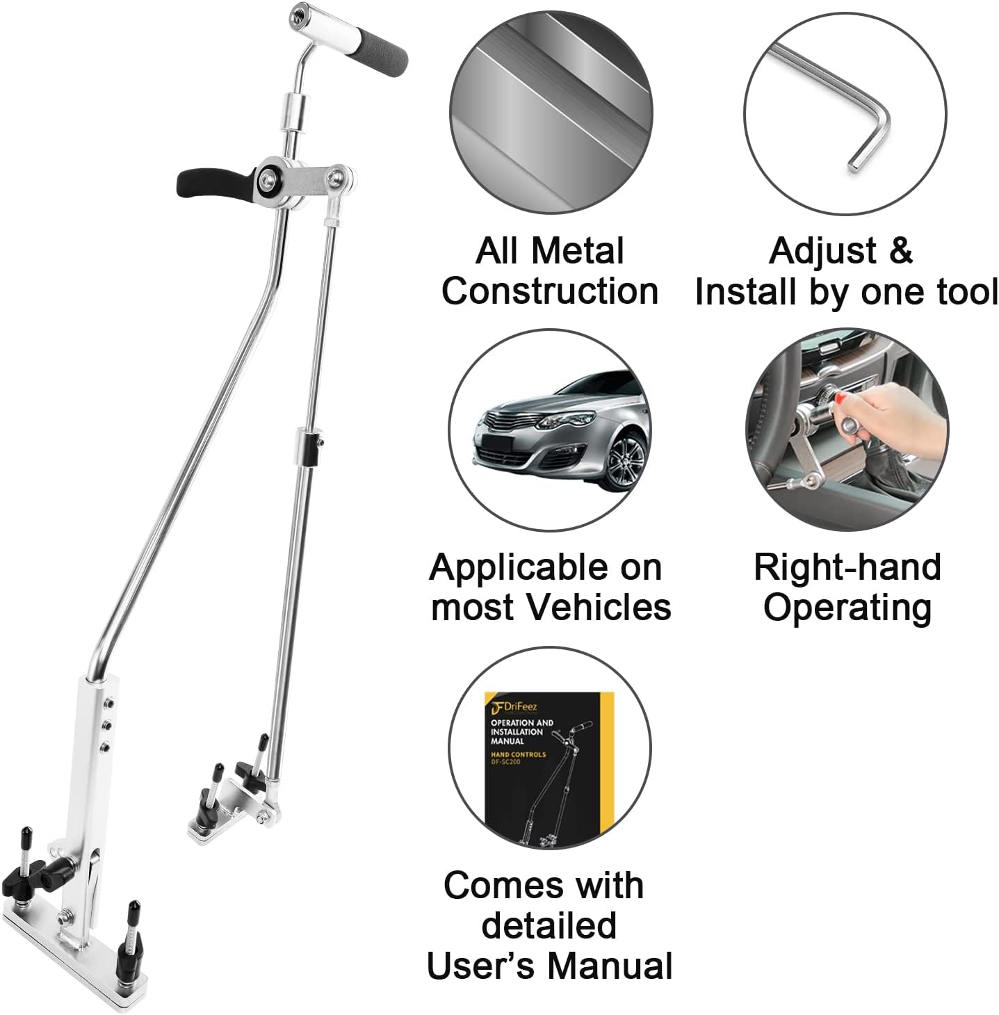 All Metal Steel Handicap Driving Aids Stick E336437