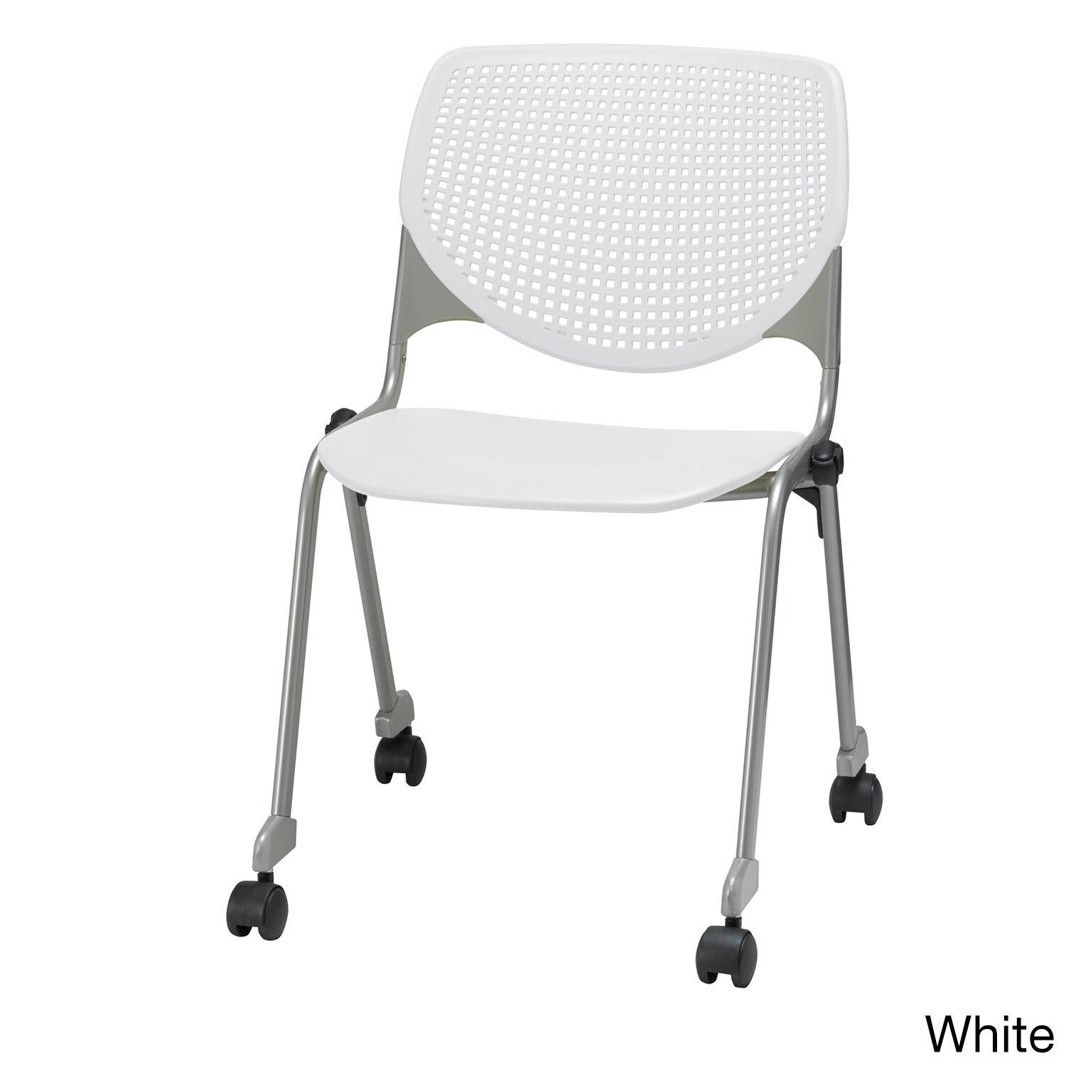 Burgundy Poly Stack Chair with Casters F201