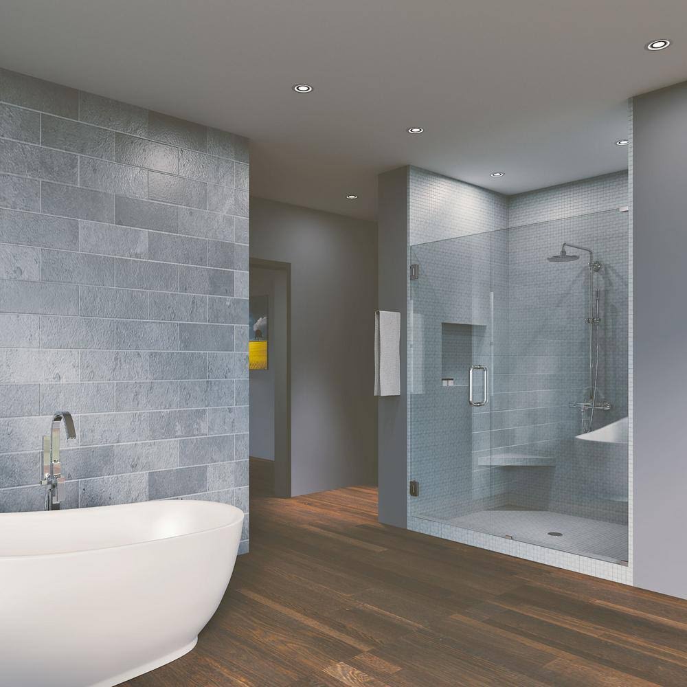 Chrome Frameless Hinged Shower Door E642