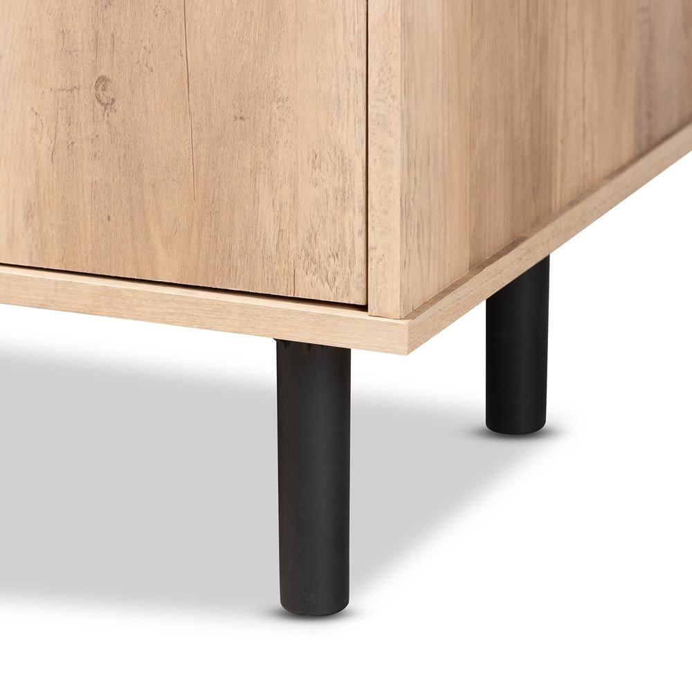 Oak Brown 2-Door Finished Wood Kitchen Storage Cabinet G672
