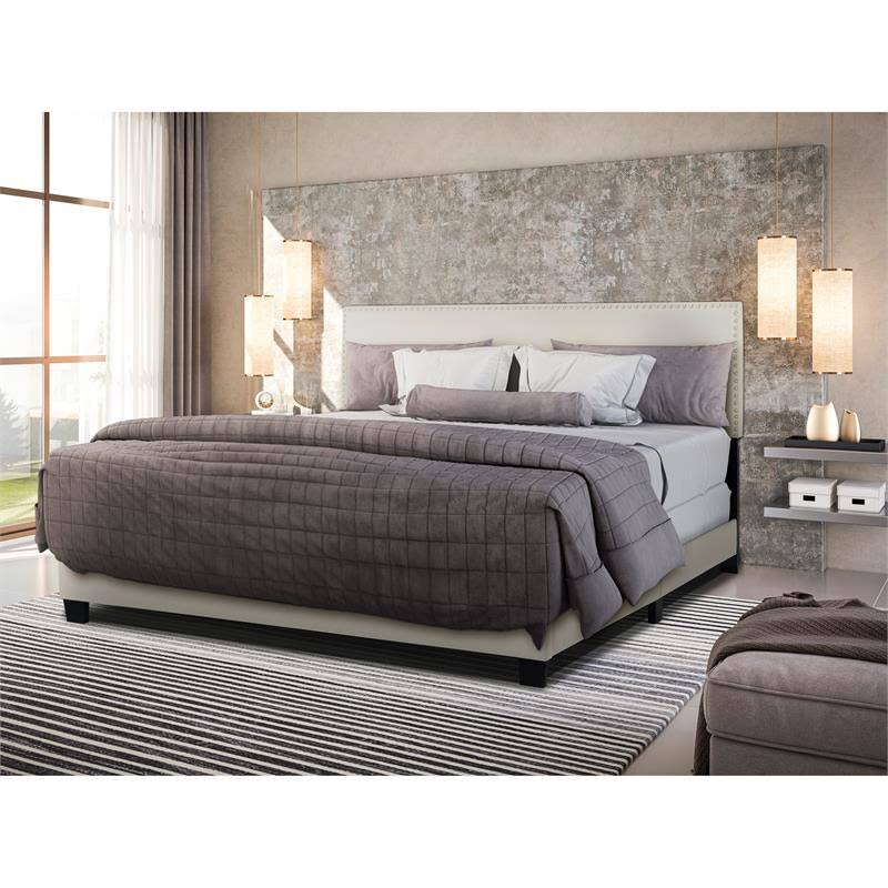 Queen Nail Trim Bed - Fog Gray B84932