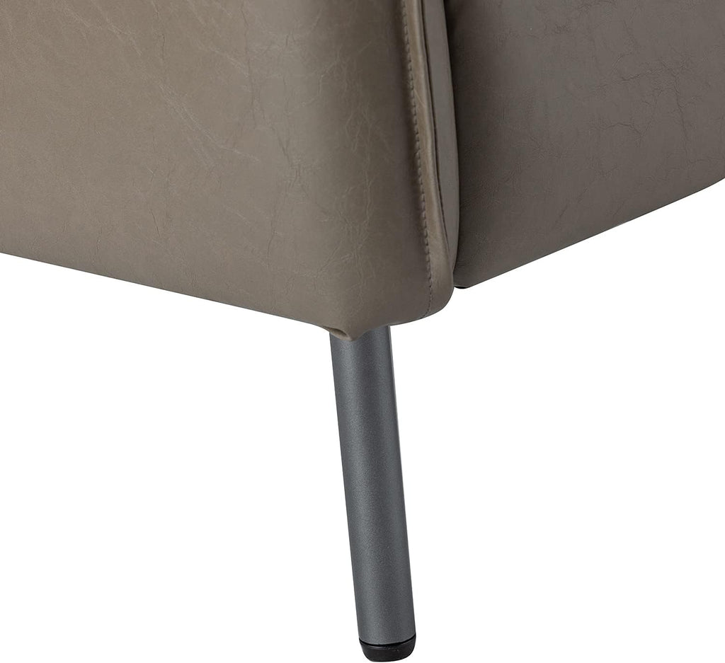 Grey Faux Leather Armchair Set Of 2 with Moveable Cushion X40583
