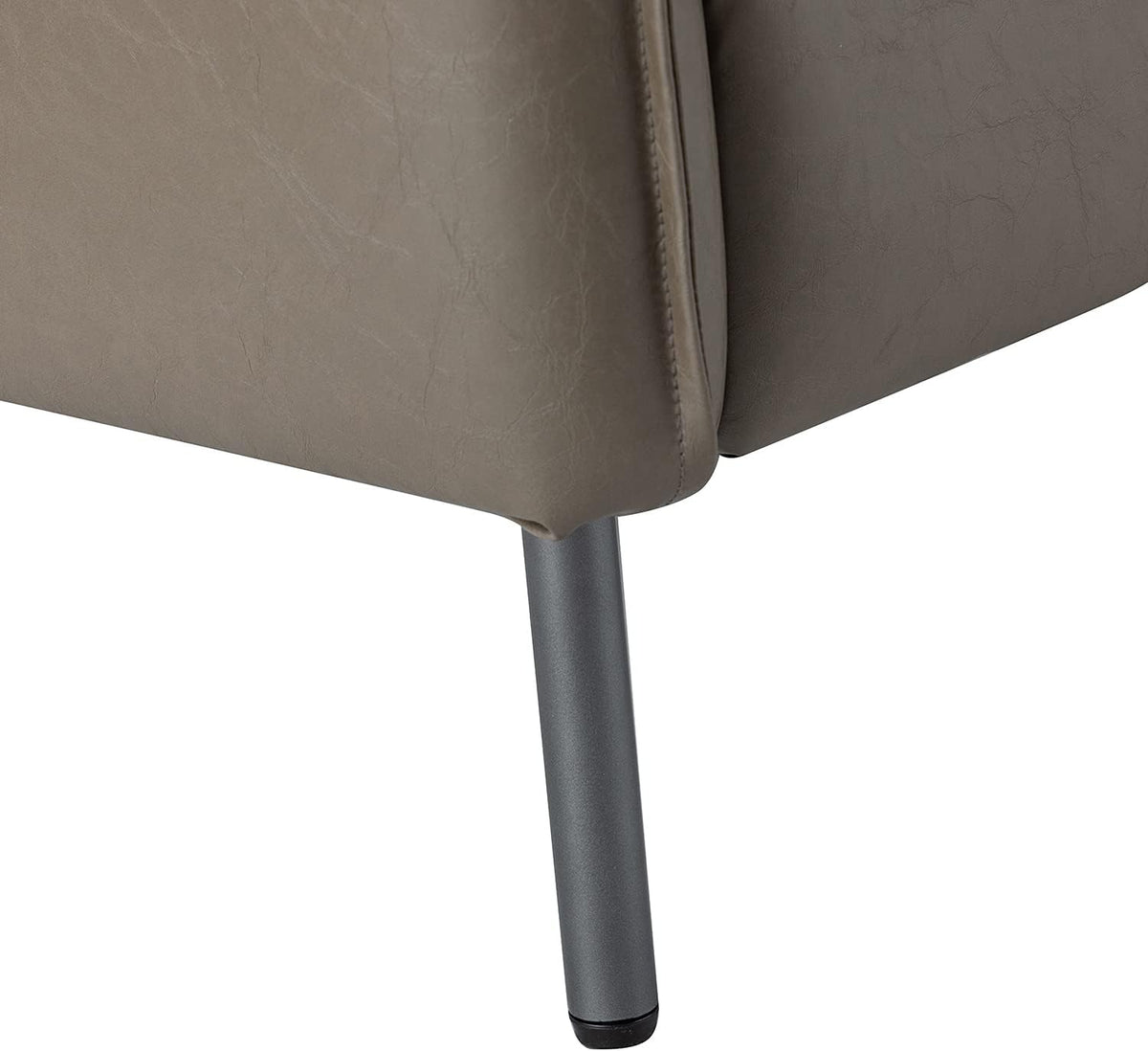 Grey Faux Leather Armchair Set Of 2 with Moveable Cushion X40583