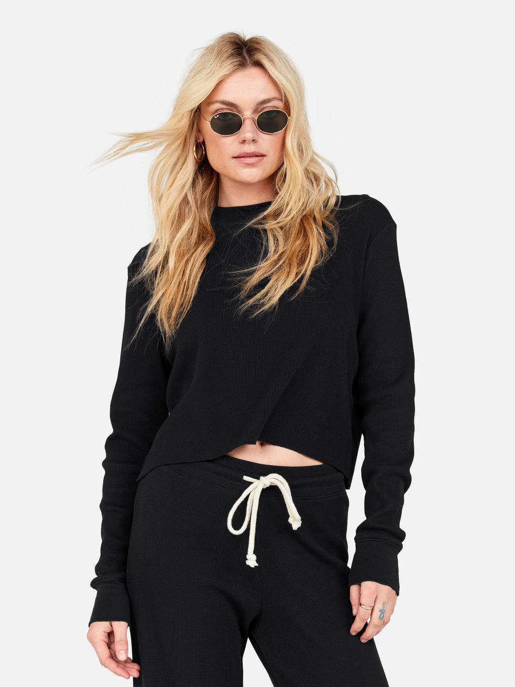 Organic Thermal Boxy Crop Jet Black O48774