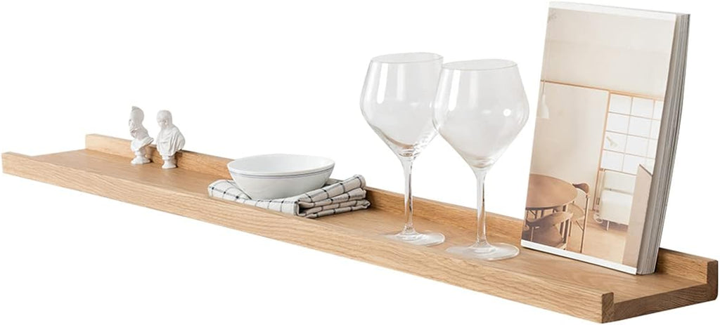Pecan Solid Wood Floating Wall Shelves, 36 Inches Pack of 2 Y284