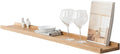 Pecan Solid Wood Floating Wall Shelves, 36 Inches Pack of 2 Y284