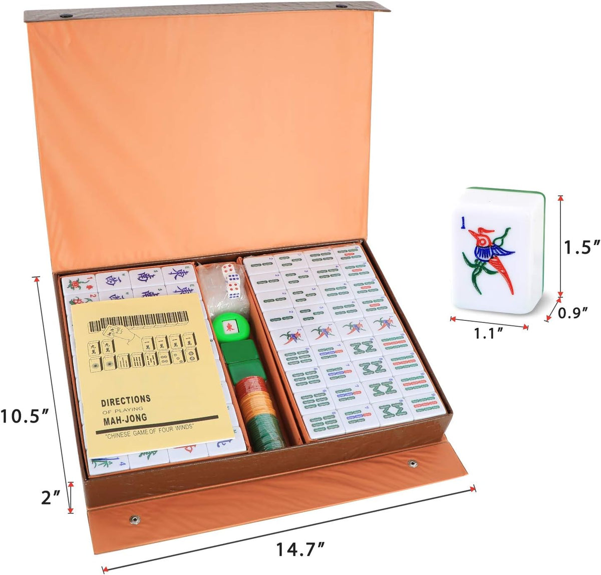 Chinese Mahjong Game Set with Carrying Travel Case V984