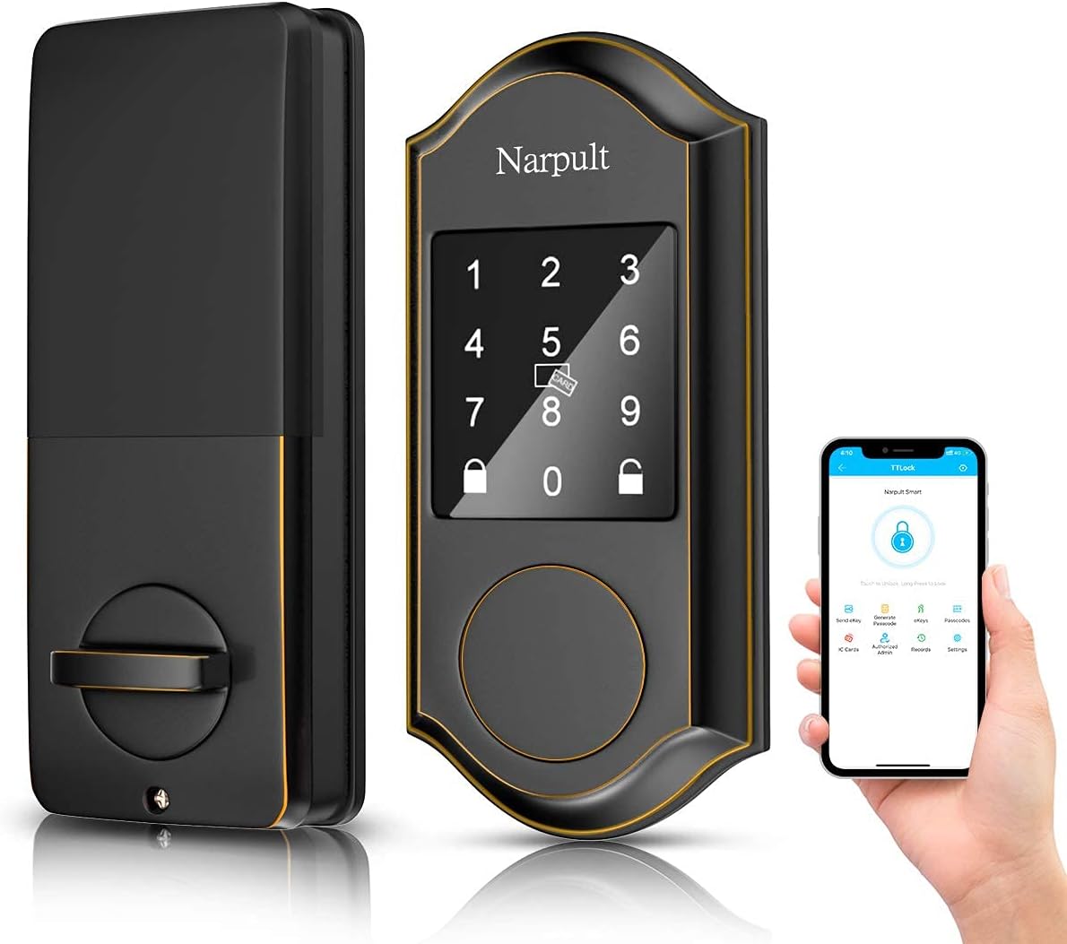 Bronze Smart Lock Electronic Deadbolt with Wi-Fi and Bluetooth U426