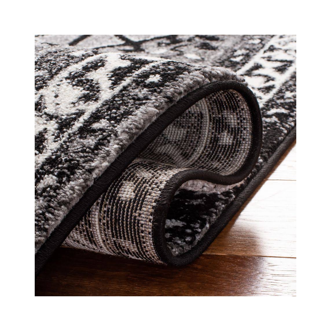 Grey / Black Vintage Rug P5558