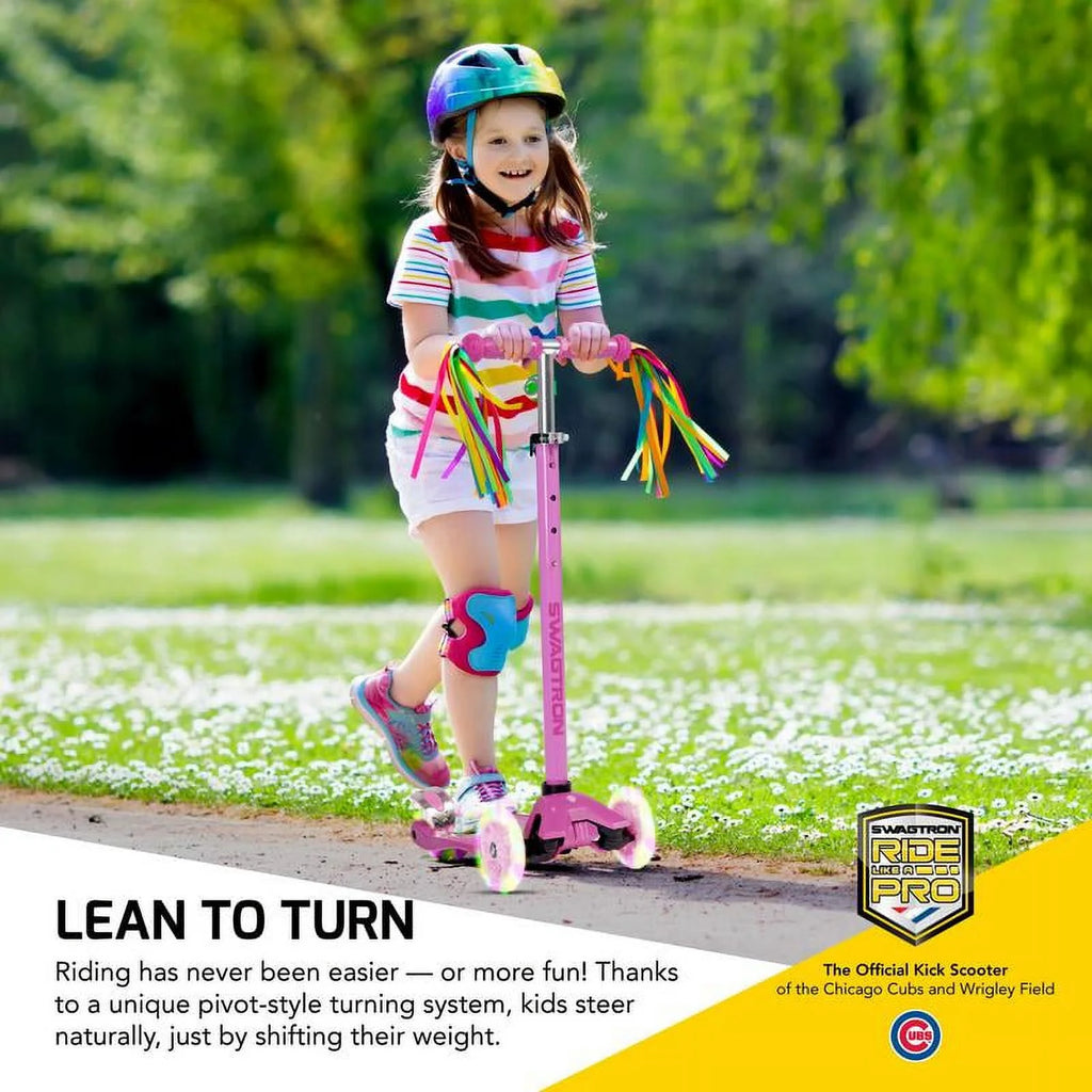 3-Wheel Kids Scooter with Light-Up Wheels Height-Adjustable J96729