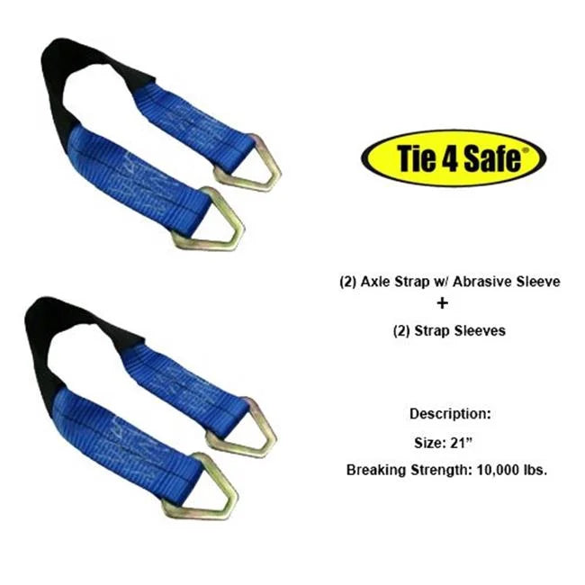 2 x 36 in. Black Axle Straps with Abrasive Sleeve & Delta Ring - 8 Piece Y210935