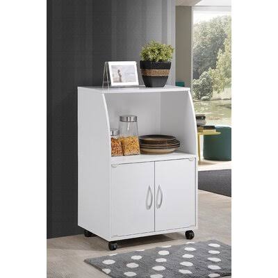 White Microwave Cart X22496