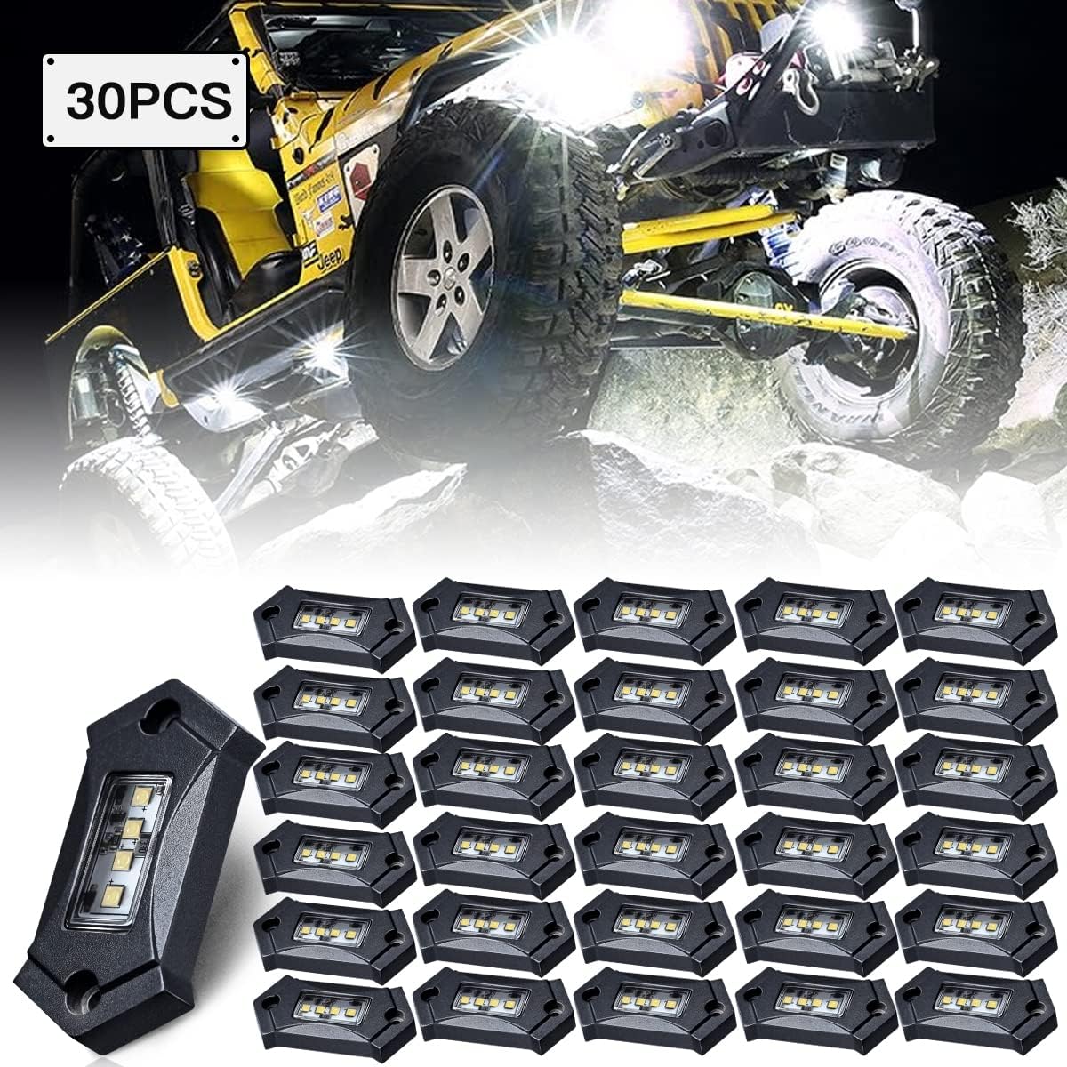 12Pods White LED Rock Lights B58353