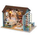 Miniature Dollhouse Kit 3D Wooden House Room Craft with Furniture LED Lights T489406