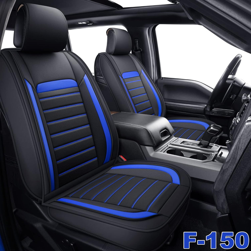 Leather Car Seat Covers Full Set, Black B50376