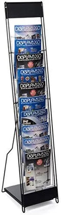 Portable Magazine Rack with 10 Pockets, 54H-Inch Floor-Standing Literature Display X38809